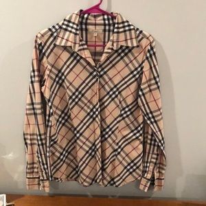 Burberry collared check shirt